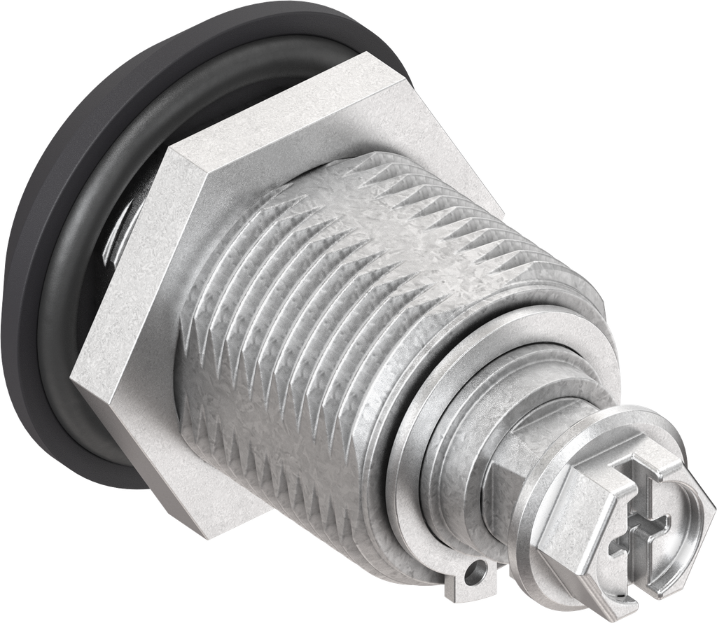 Compression latch square 8 with arrow, Zinc die black powder
