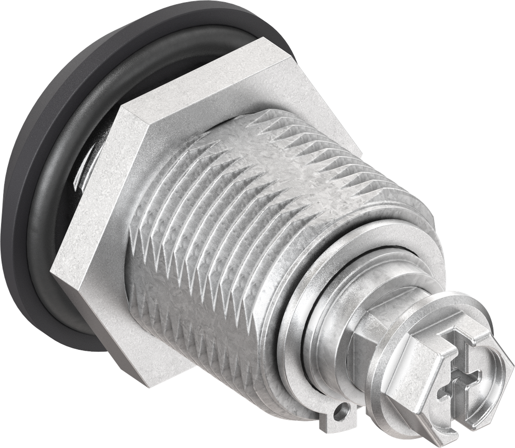 Compression latch hexagon female SW 8, Zinc die black powder