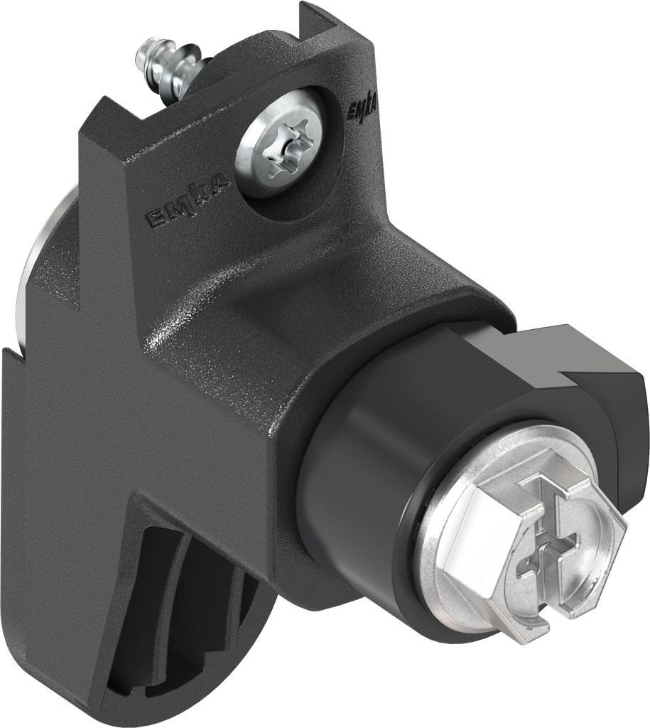 Locking set with round cylinder, keyed EK 333, Polyamide GF black