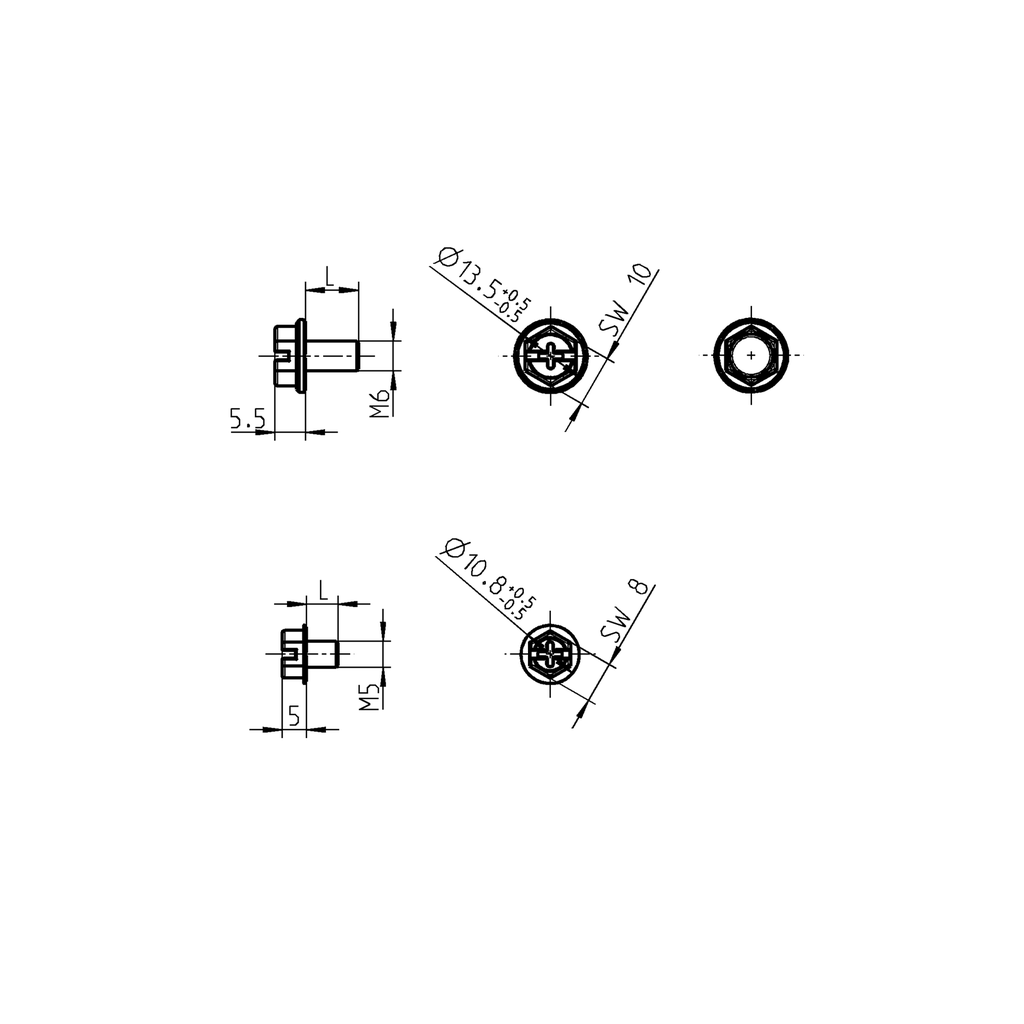 Locking screw M5 x 6, Steel zinc-plated; 1000-277-09JB