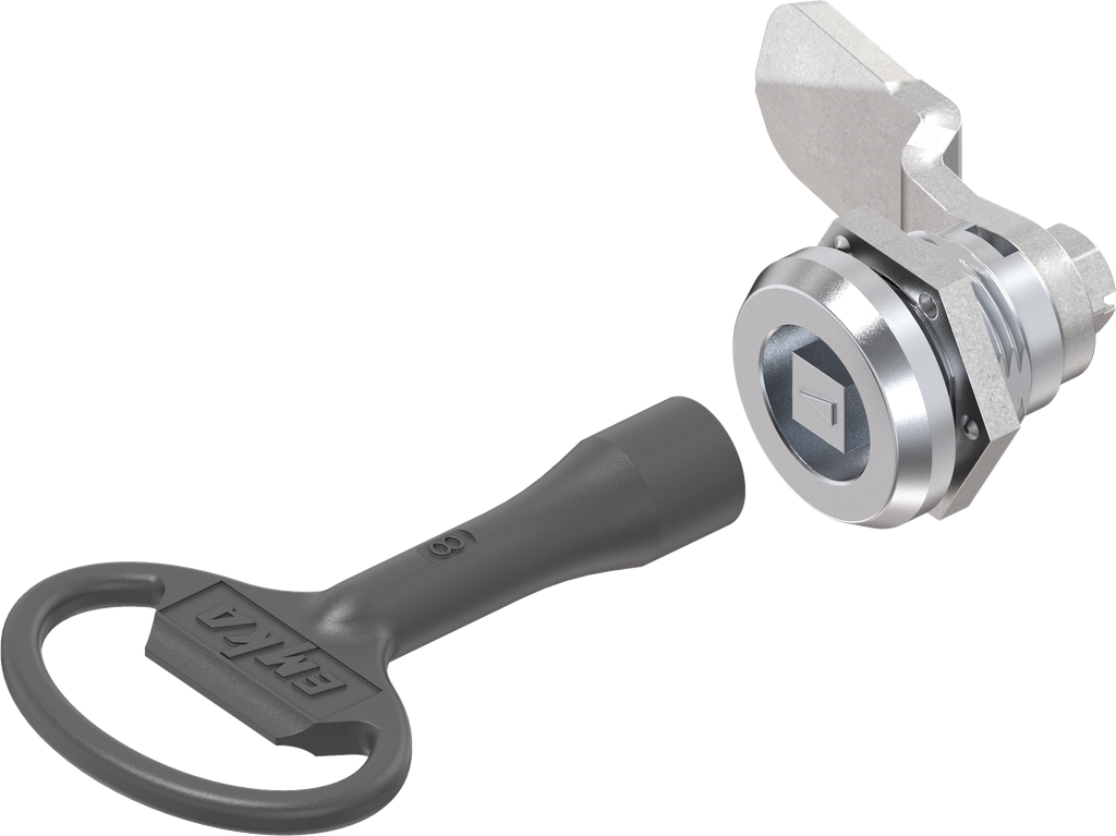 Safety quarter turn square 8, Brass and zinc die chrome-plated