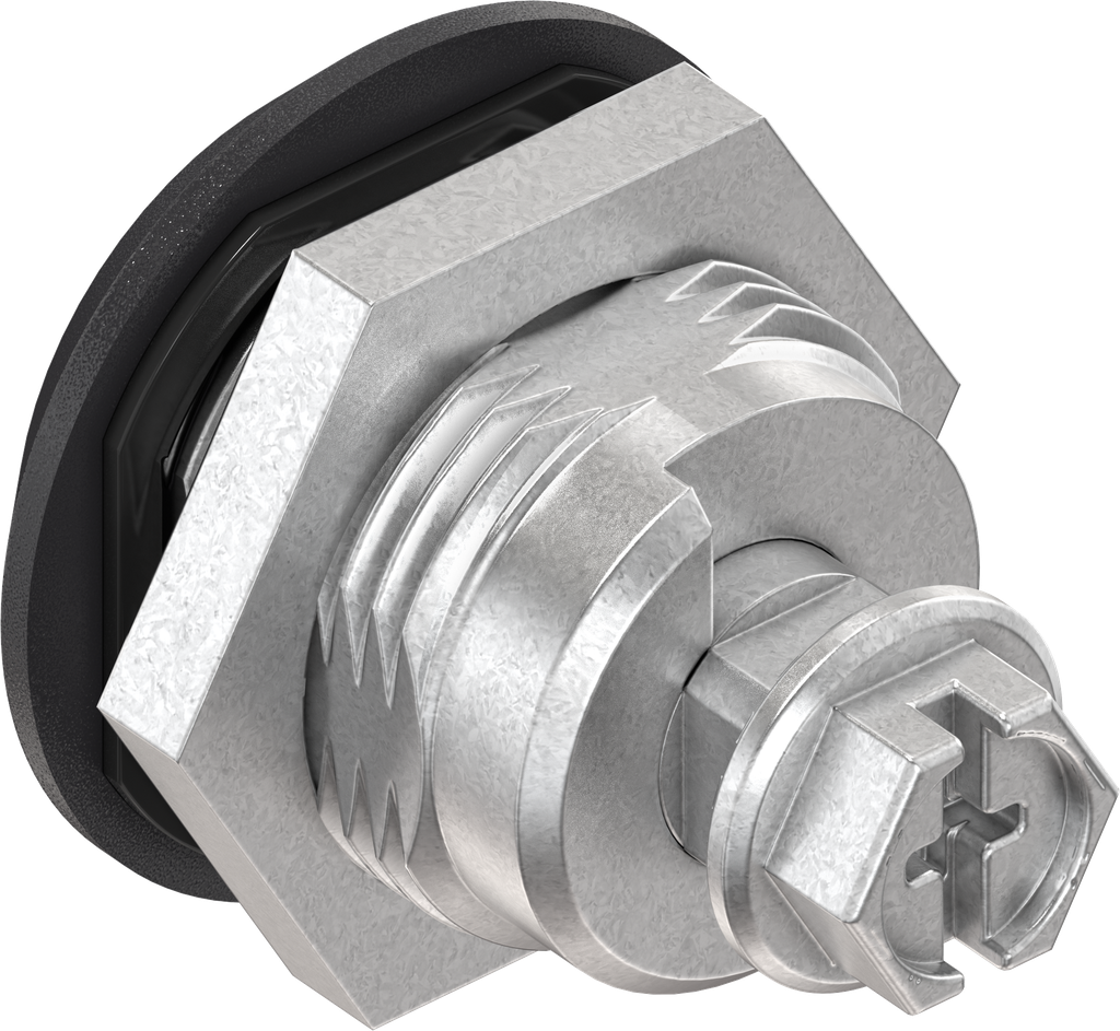 Trilvast slot driekant 8 met sleutelgat afdekking, Zamak zwart