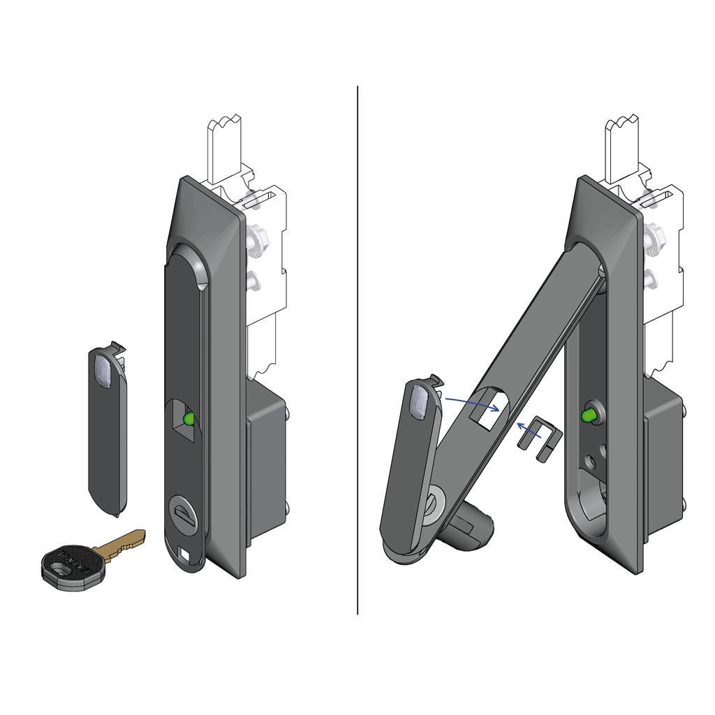 Swinghandle 1150 with electromagnetic release and emergency