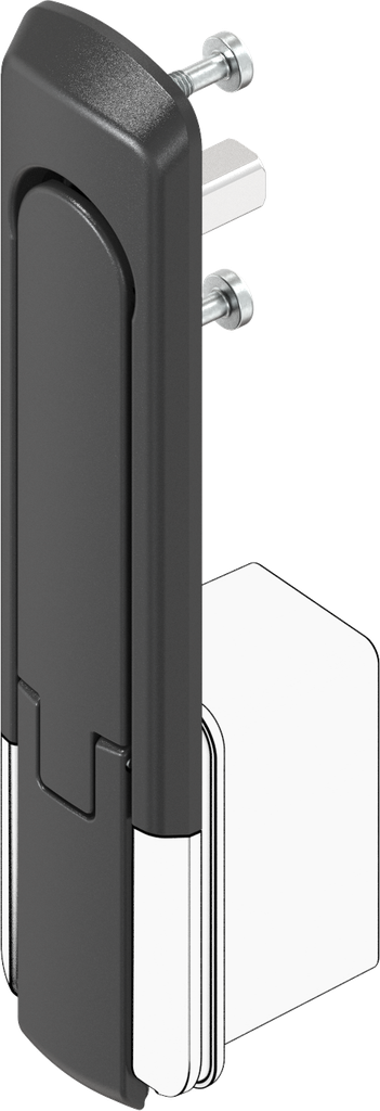Flat swinghandle for locking set, Zinc die black powder-coated