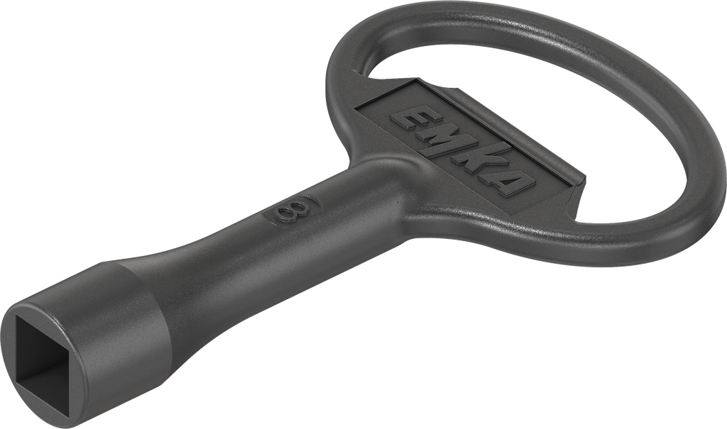 Key for insert square 8, Zinc die black powder-coated; 1004-02