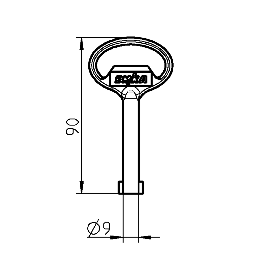Key for insert double bit 3, Zinc die black powder-coated; 1004-05