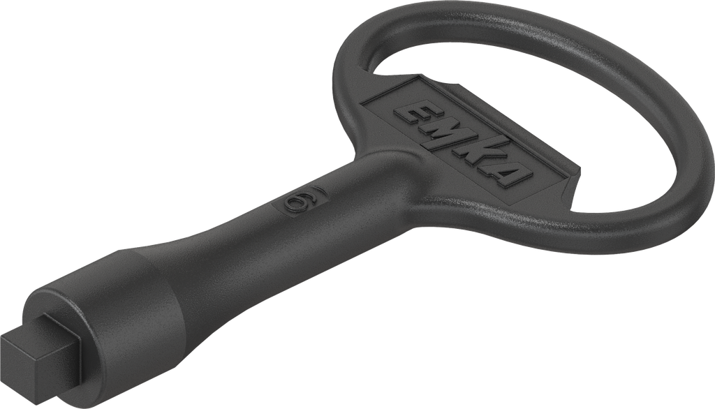 Key for insert square female 6, Zinc die black powder-coated; 1004-29