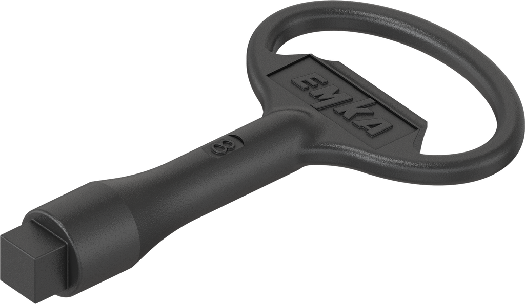 Key for insert square female 8, Zinc die black powder-coated; 1004-30