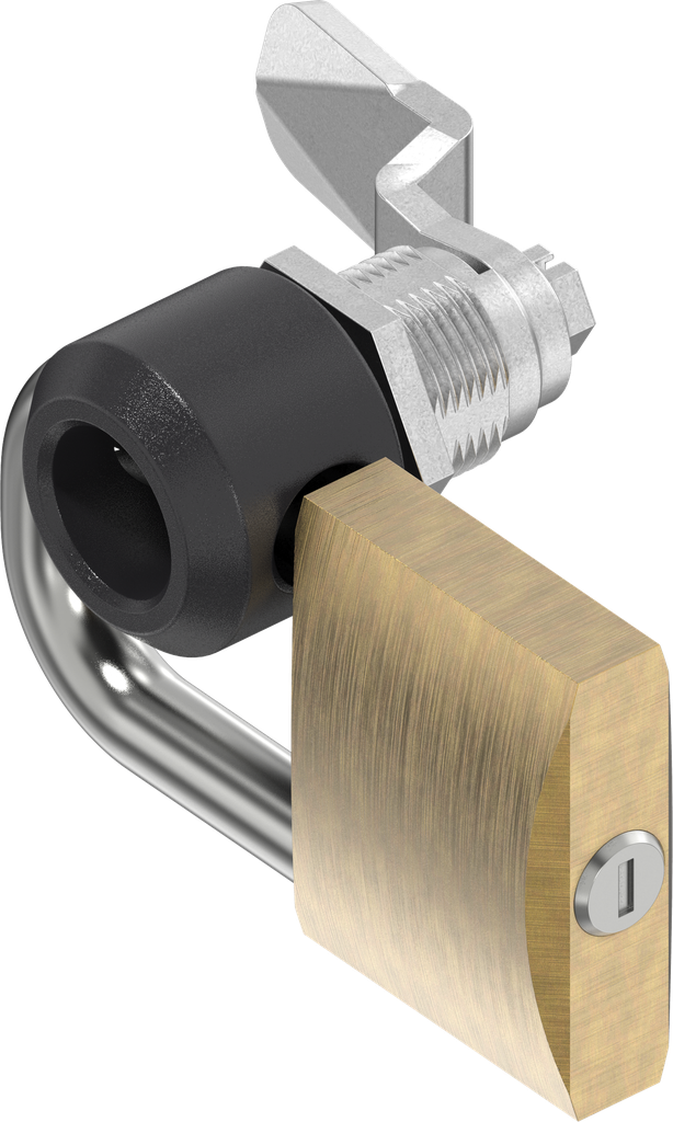 Housing for padlock, Zinc die black powder-coated; 1000-U436 with nut