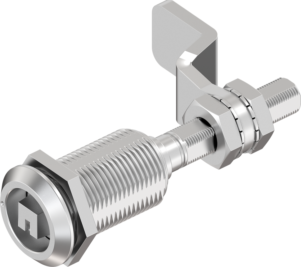 Compression latch with adjustable cam height, version railway with