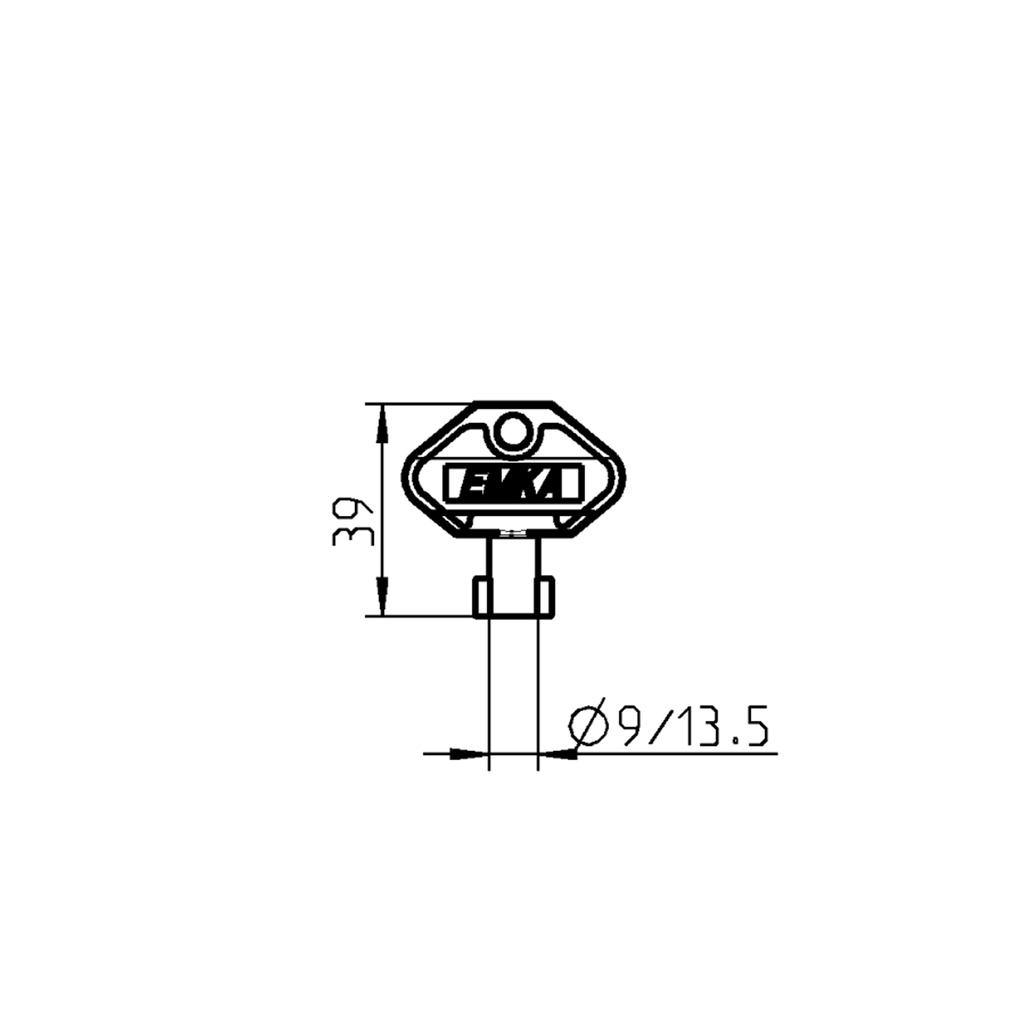 key for insert triangular 7, Polyamide GF black; 1004-39