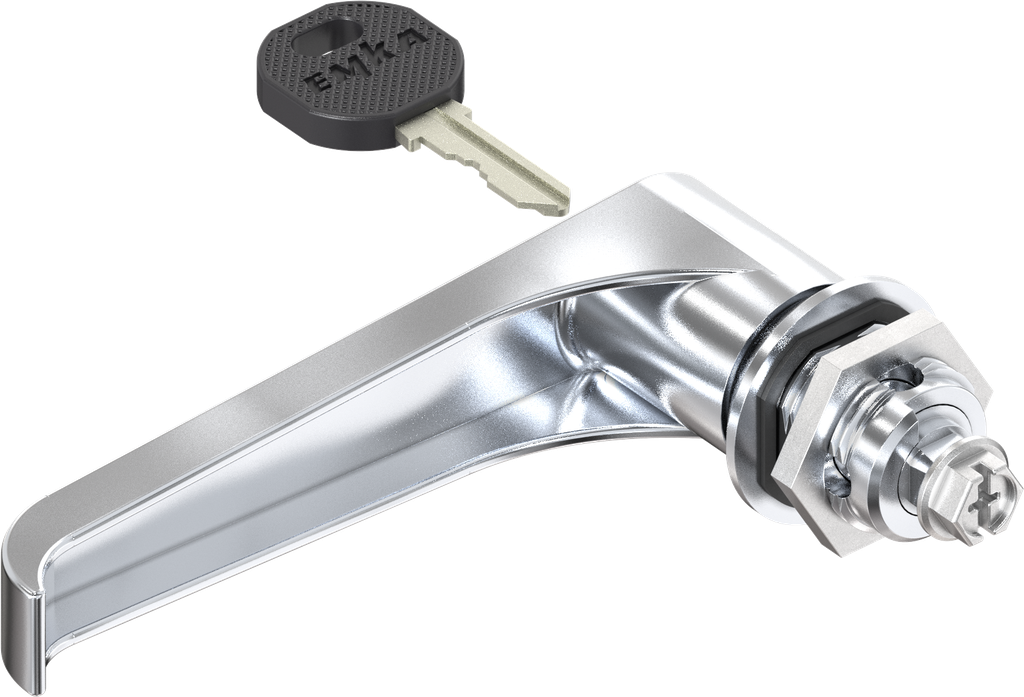 L-handle quarter turn, keyed EK 333, Zinc die chrome-plated; 1000