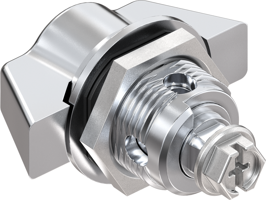 Wing knob quarter turn, non-keyed, Zinc die chrome-plated