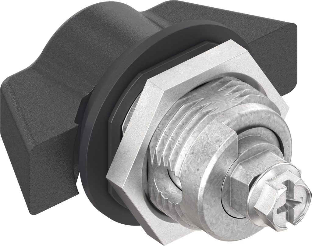 Wing knob quarter turn, non-keyed, Zinc die and polyamide black