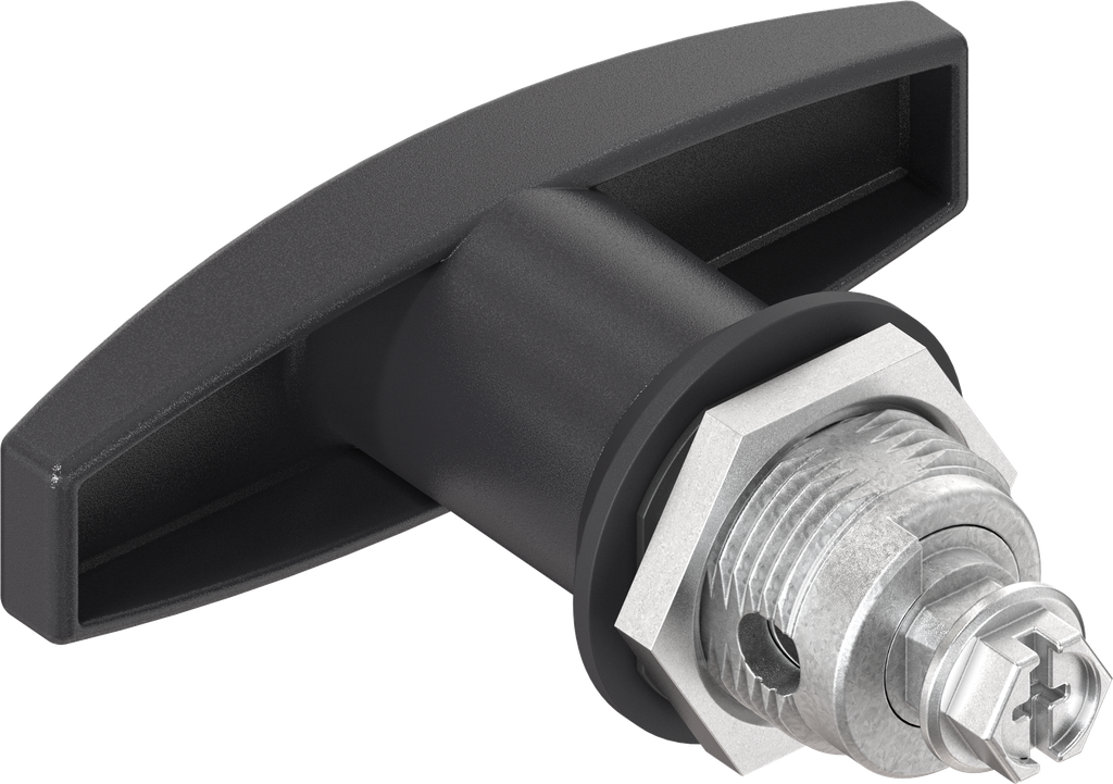 T-handle quarter turn, non-keyed, Zinc die and polyamide black