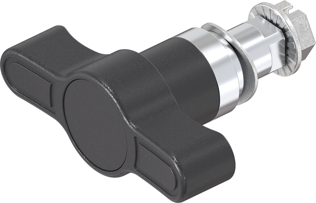 Insert with female thread M6 square 8, Zinc die chrome-plated