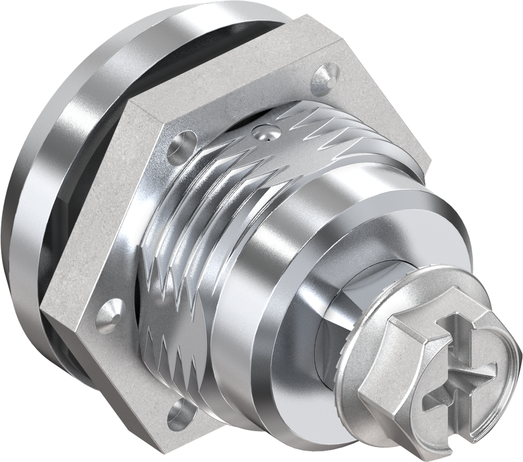 Safety quarter turn double bit 3, Zinc die chrome-plated; 1000