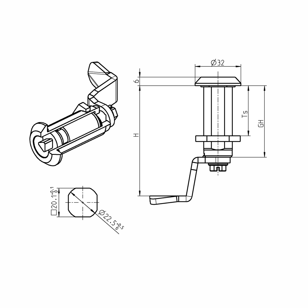 EMa Housing, Stainless steel AISI 316; 1000-U878 with stainless steel nut