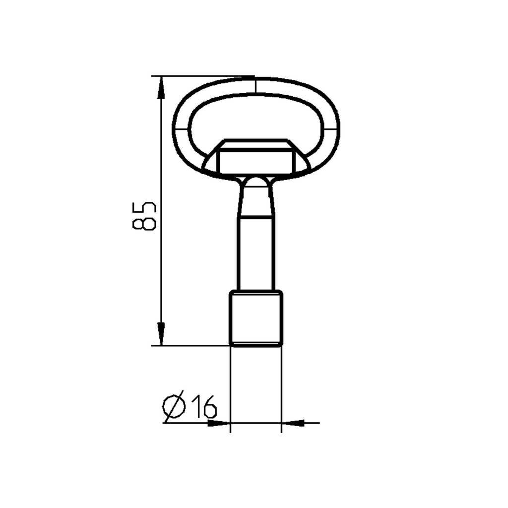 ベース em-keee Key for insert Eastern Europe Ø 13 half-round, Zinc die black