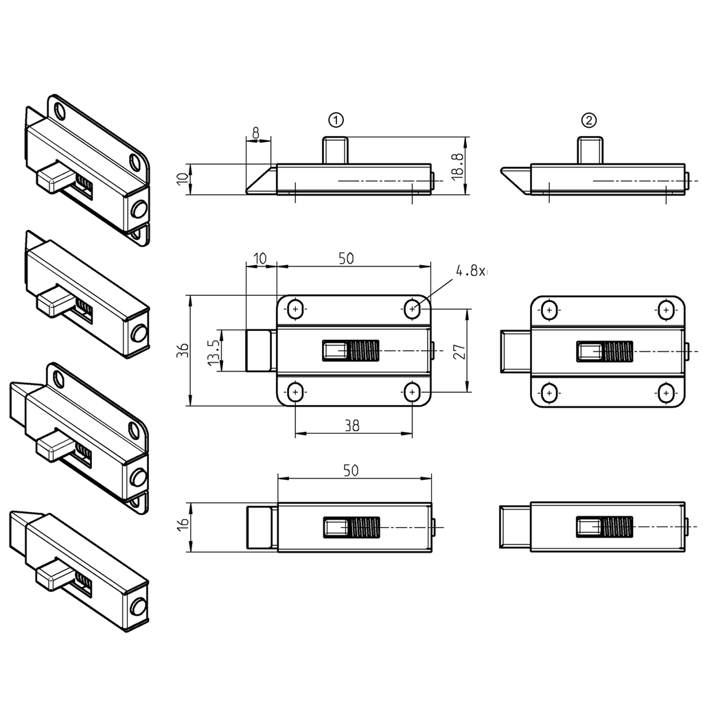 Slam-lock weld-on, Steel raw; 1053-U4