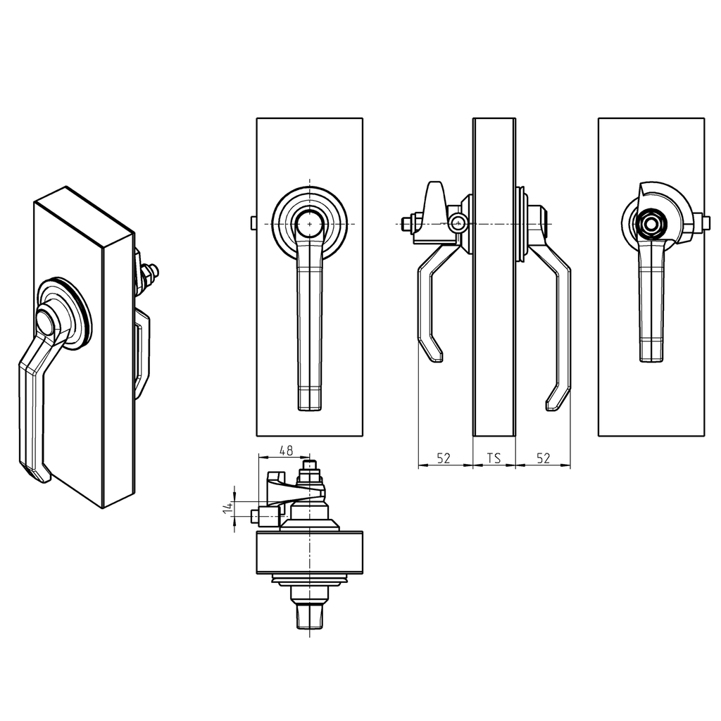 【ニック様HM25-U9M】 Heavy duty latch for padlock, Zinc die black powder-coated