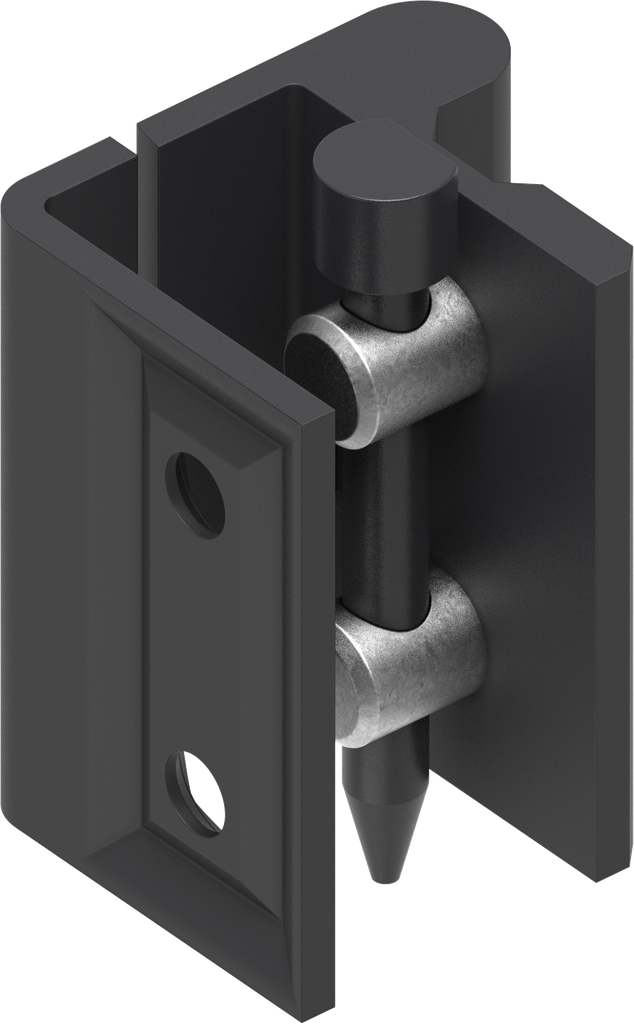 180° Hinge, right version, Zinc die and steel black powder-coated