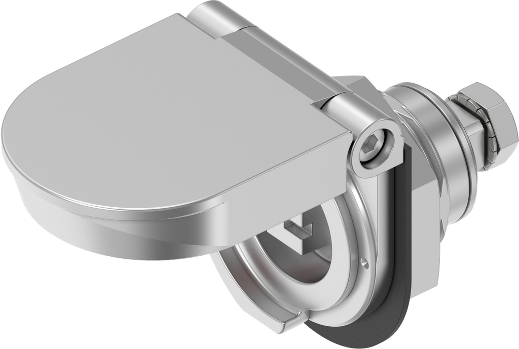 Compression latch with optical opening indicator and cover