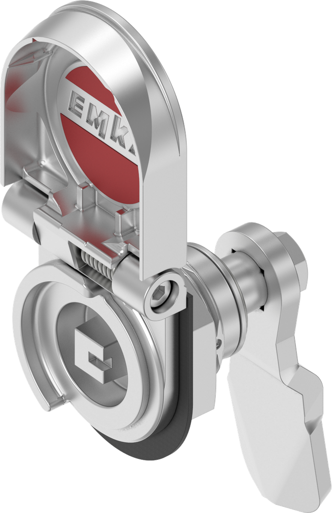 Compression latch left with optical opening indicator and