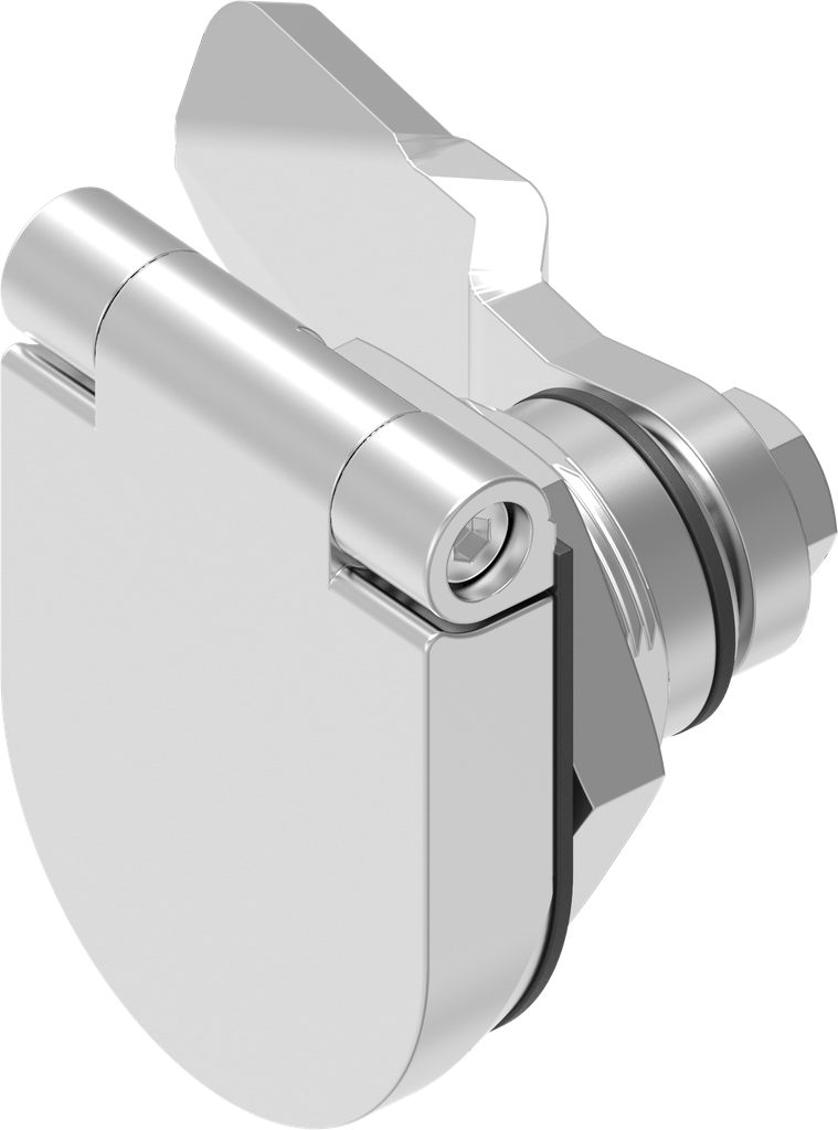 Compression latch left with optical opening indicator and cover