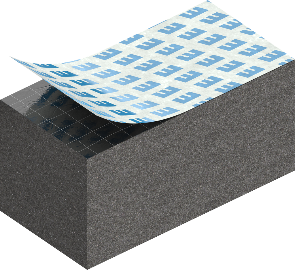 Zellgummi 15 x 15 mm, EPDM schwarz dehnungsfrei und selbstklebende Montagehilfe