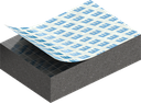 Zellgummi  8 x 20 mm, EPDM schwarz dehnungsfrei und selbstklebende Montagehilfe