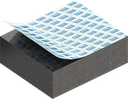 Zellgummi 10 x 25 mm, EPDM schwarz dehnungsfrei und selbstklebende Montagehilfe