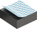 Zellgummi 12 x 30 mm, EPDM schwarz dehnungsfrei und selbstklebende Montagehilfe