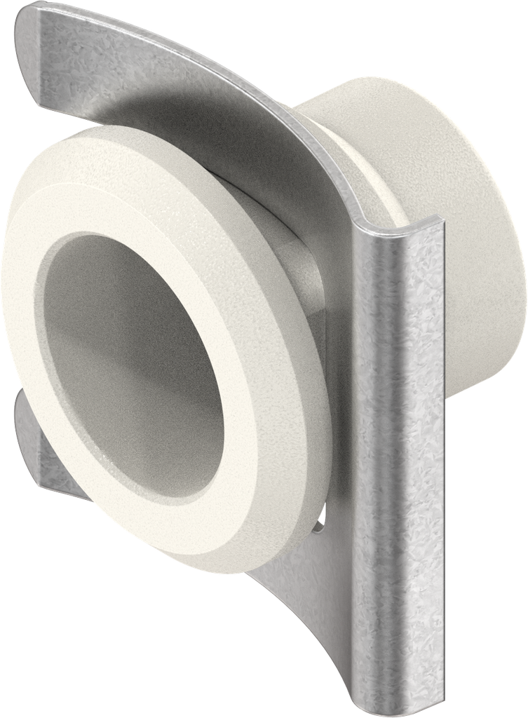 Slothuis voor veerbevestiging, polyamide GF zuiver wit
