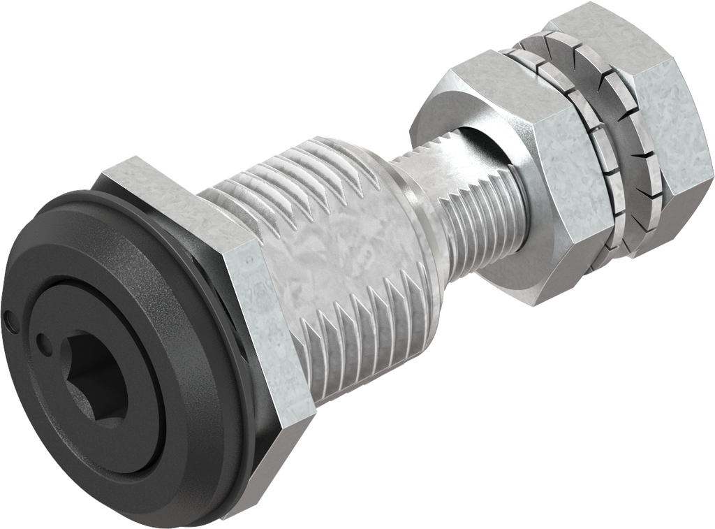 Compression latch hexagon female SW 5, Zinc die black powder-coated