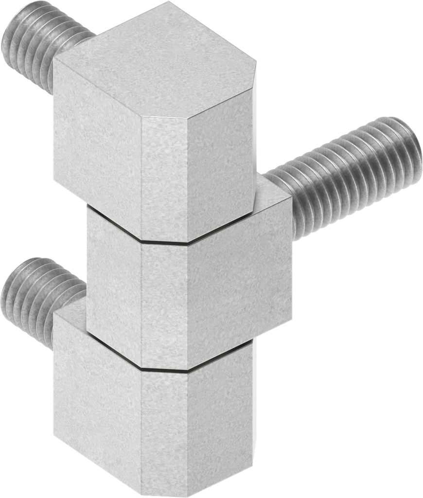 Bisagra 180°, acero galvanizado