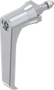 Maneta en L doble barra 3, zamak cromado