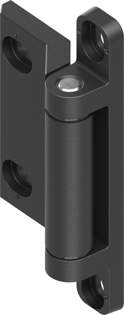 charnière 180° réglable 2D, zamak époxy noir