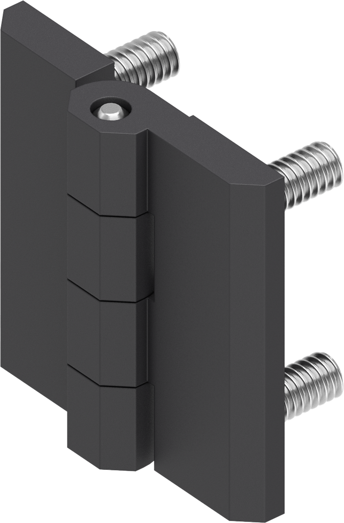 Charnière 180°, zamak époxy noir pour l'extérieur