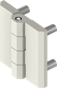 Charnière 180°, zamak blanc gris