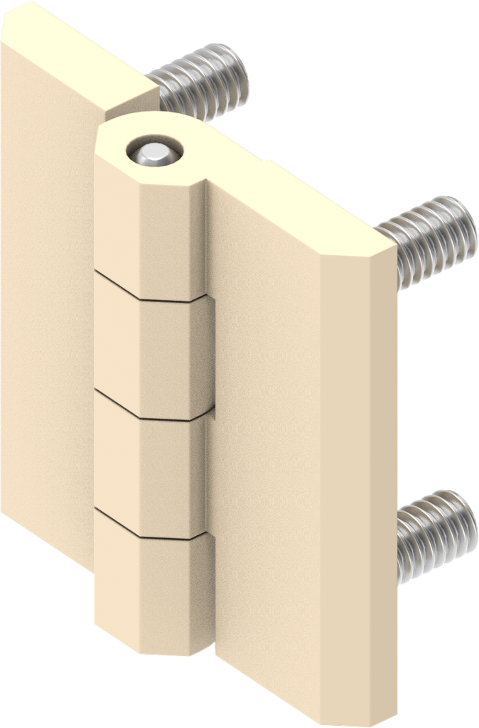 180° Hinge, Zinc die ivory white powder-coated