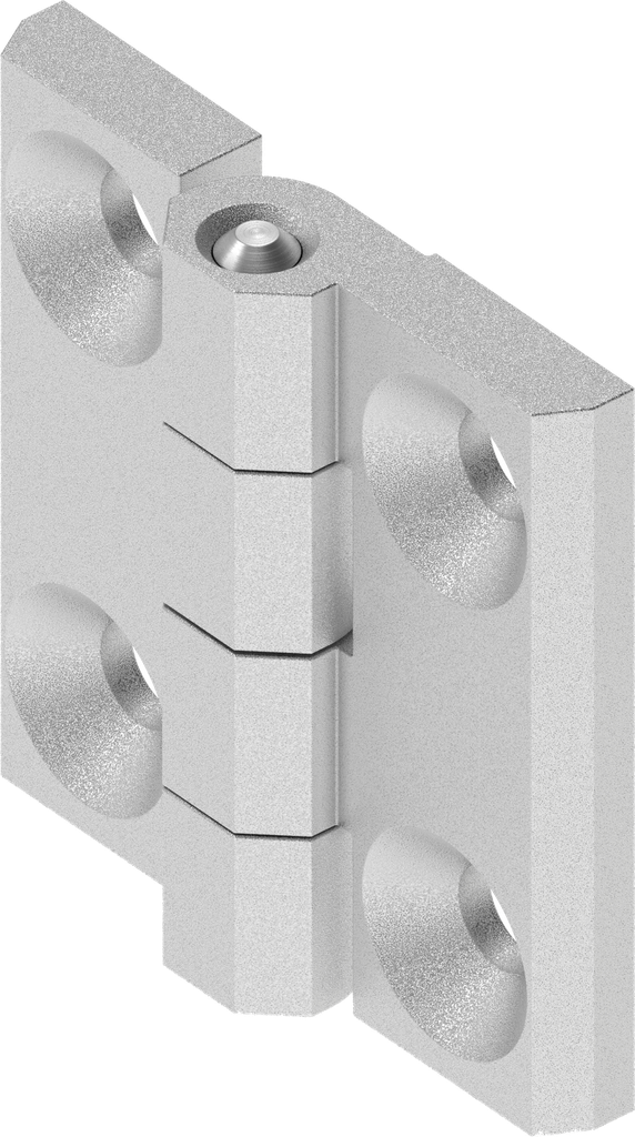 Charnière 180°, inox AISI 316 décapé et passivé