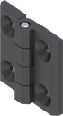 Cerniera 180°, acciaio inox AISI 316 nero grafite verniciato a polvere