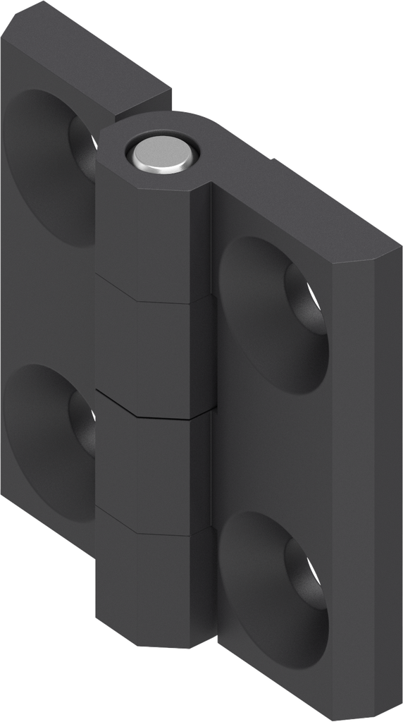 180° Scharnier, Zamak Zwart gepoederlakt voor buitengebruik