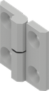 Charnière 180° version droite, zamak aluminium blanc laqué par poudrage