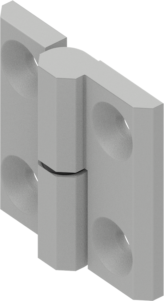 180° Scharnier linkse versie, Zamak witaluminium gepoedercoat