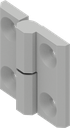 Charnière 180° version gauche, zamak aluminium blanc laqué par poudrage