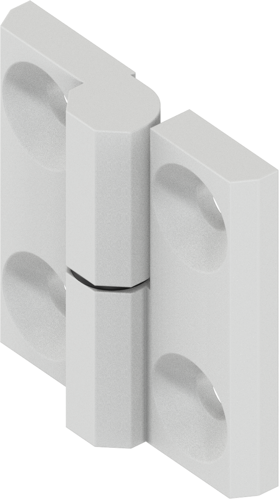 180° Scharnier rechtse versie, Zamak witaluminium gepoedercoat
