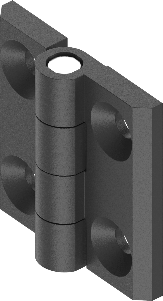 Charnière à friction 180° 2 Nm, zamak époxy noir