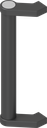 Tube handle, Aluminium black plastic-coated